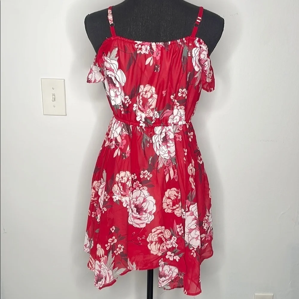 PLACE Red Floral Off-Shoulder Dress - Picture 3 of 8
